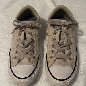 Beige Women’s Sneakers with White Accents